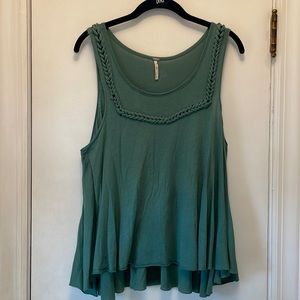Free People Cotton and Modal Olive Tunic Medium GUC